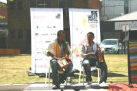 African musicians Abiy and Danny play at the launch