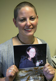 Jo Buzza with before shot