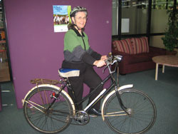 Marion Gray with her trusty steed