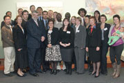 Senator Carr (third from left, front row) with fellows at the launch
