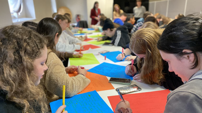  Students working on the 'Becoming You Program' as part of the Summer Gap Project.