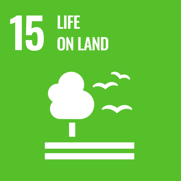 15 Life on land (tree, bird icon) 