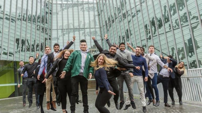  Students jumping for joy