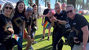  staff and students at the first VU Pride March