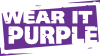  White text -Wear it purple -on purple background