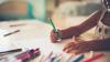  Kid drawing with textas
