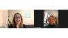 Woman and young man on Zoom call, laughing; Professor Alex Parker  on a Zoom call with Western Bulldogs star and VU student Cody Weightman.