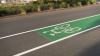 Green cycling lane in Australia