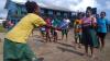 girls passing the footy in Vanuatu