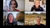 Four middle aged women collaborate in an online meeting