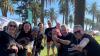 Smiling staff and students posing at VU's first ever Pride March