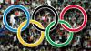  Olympic rings with crowd in back