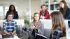 Diverse group of young men and women in a workplace setting