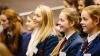High school students at a lecture.